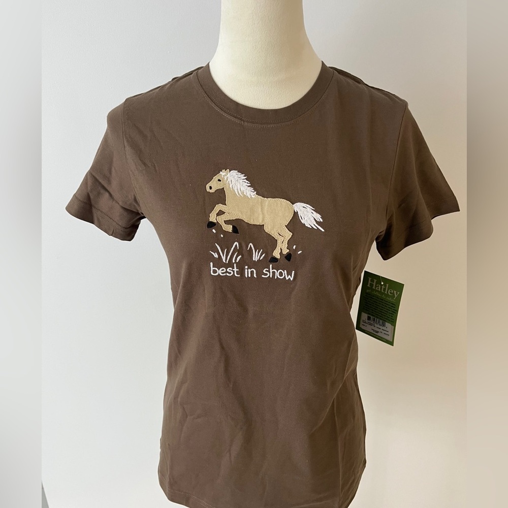NWT women’s Hatley horse tee size small 100% cotton